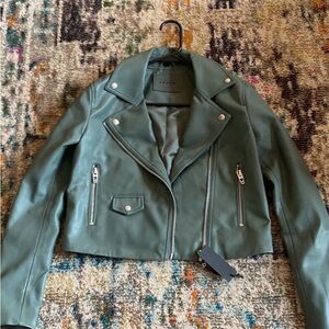 Blank NYC faux leather motto jacket